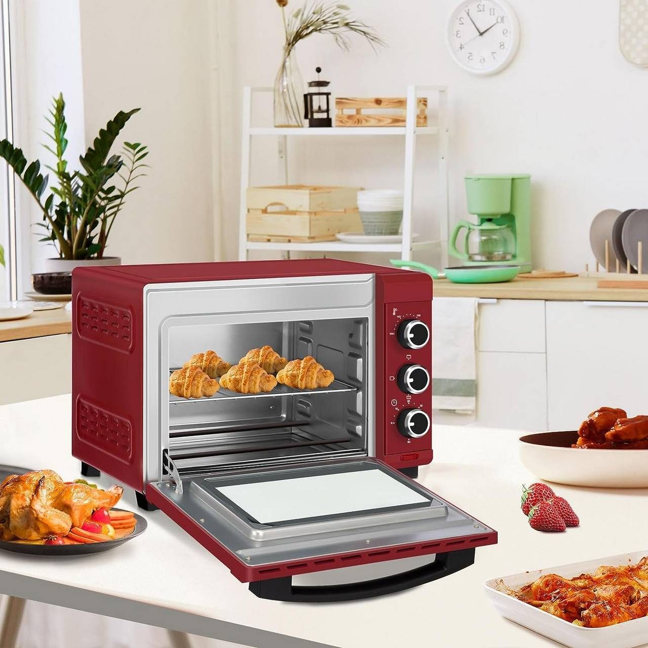 Woltu Minibackofen, Mini Backofen 21L,1280W,Timer 60 Min