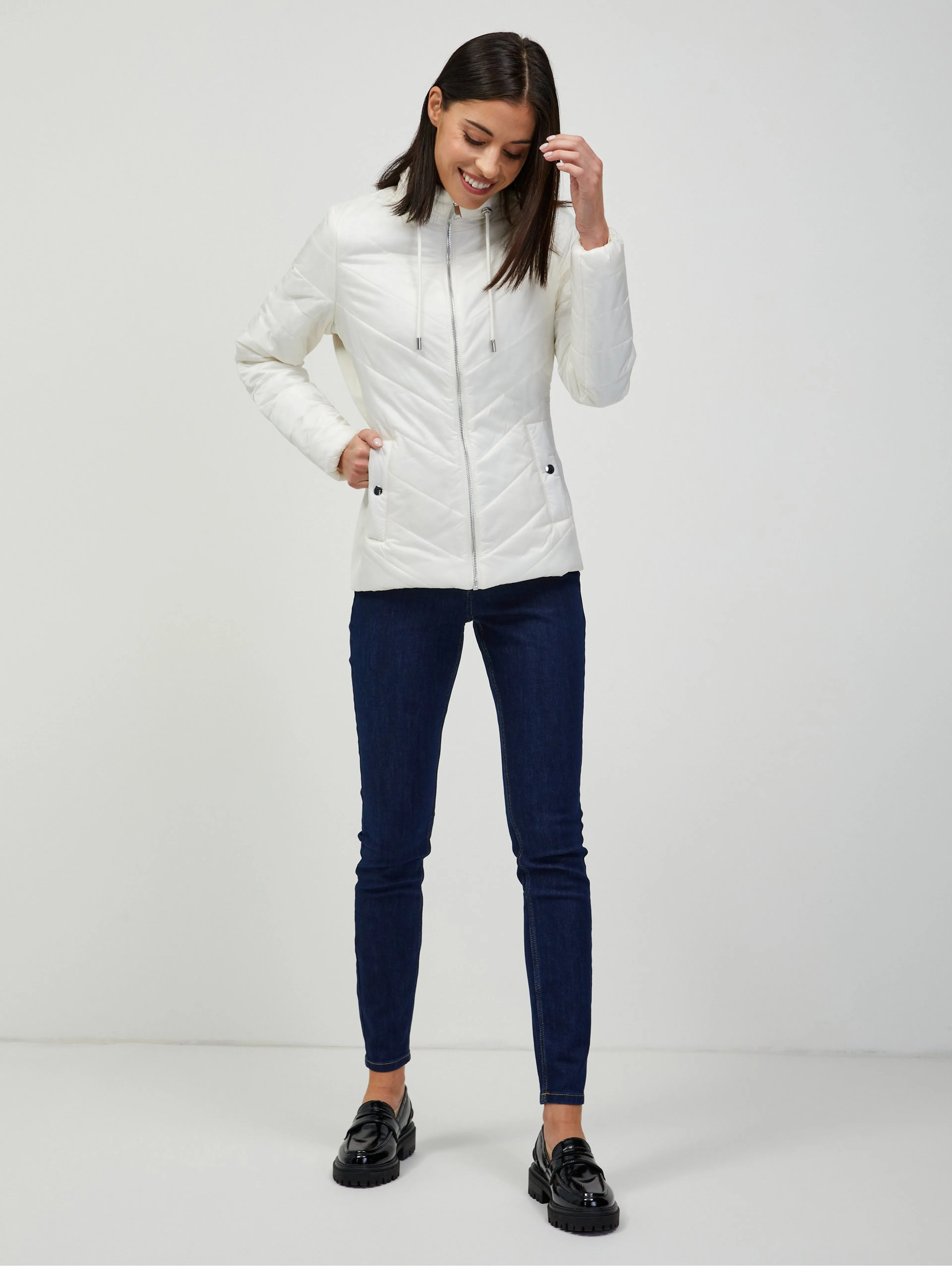 Cremefarbene Steppjacke ORSAY