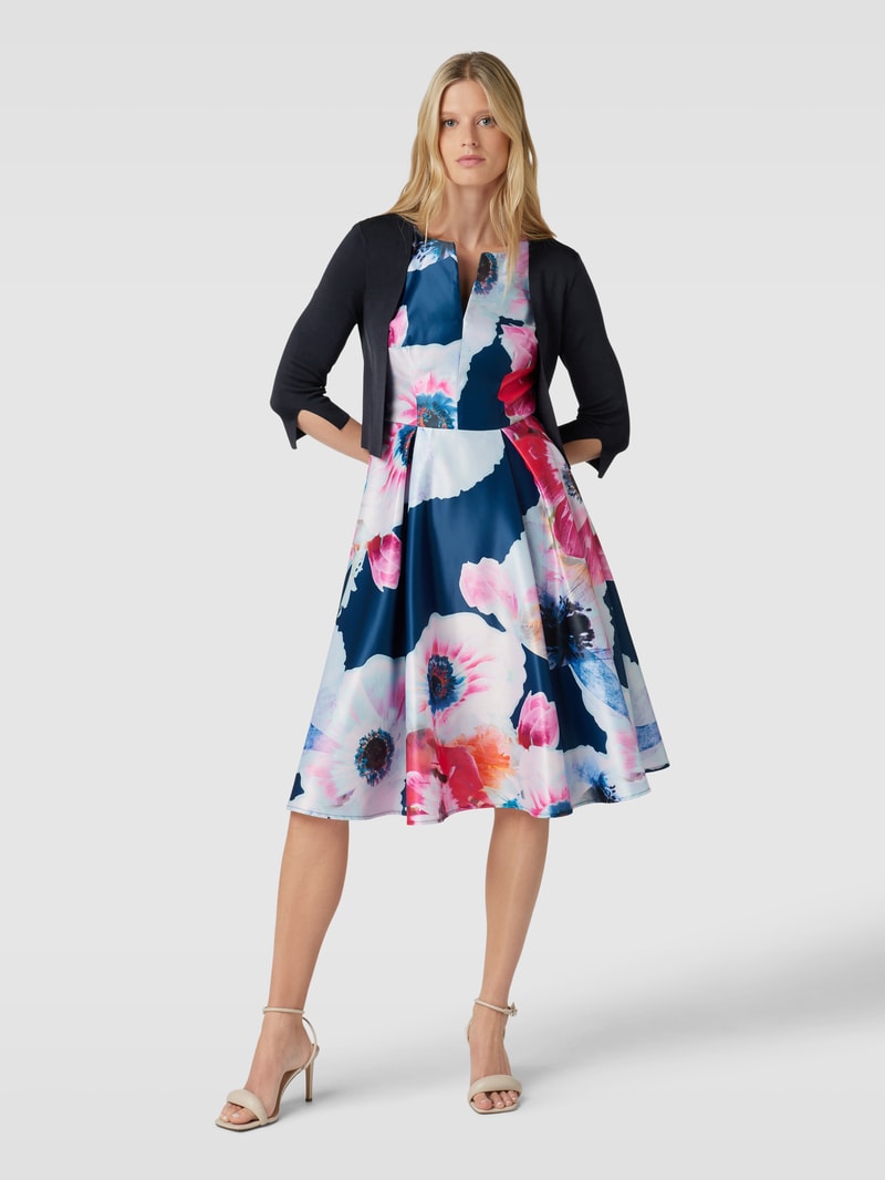 Cropped Jacke aus Viskose-Mix in dunkelblau