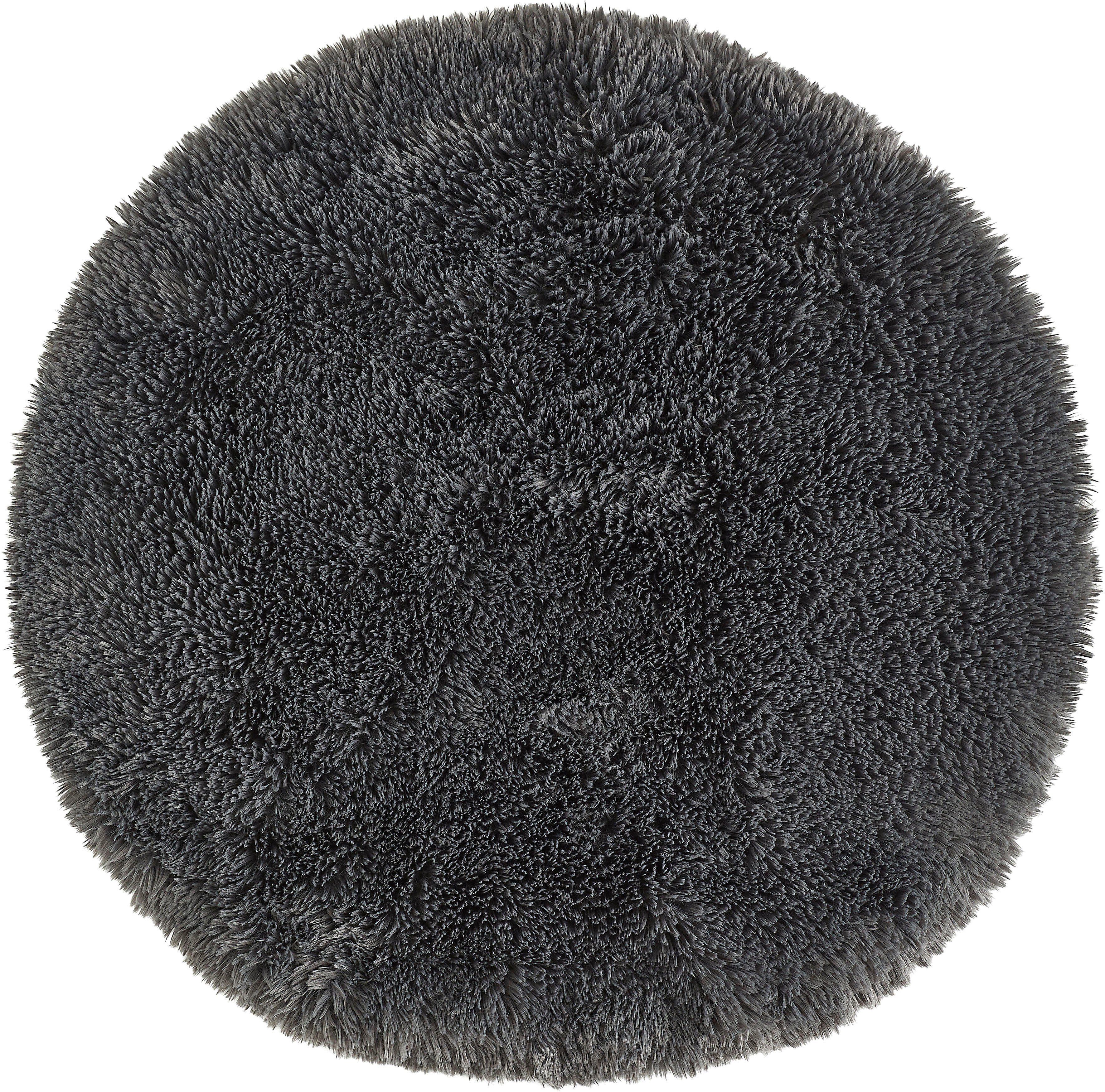 Home affaire Sitzkissen Alpa, 4er Set, Sitzauflage, Kunstfell, rund, Ø 34 cm, einfarbig, sehr weich, waschbar
