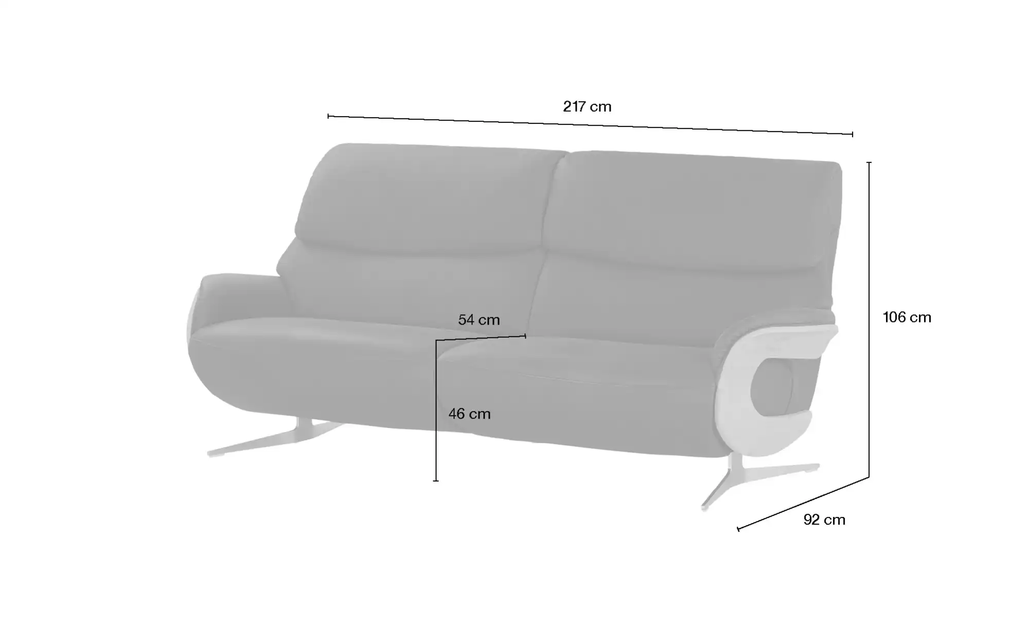 himolla Einzelsofa Leder mit verschiedenen Funktionen 4818