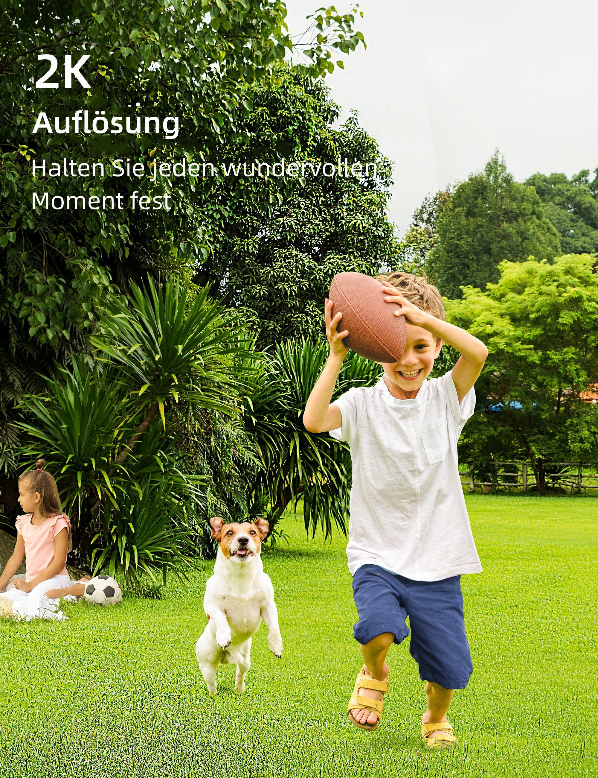 GNCC Außenbereich WLAN Überwachungskamera (2K, Bewegungserkennung, Zwei-Wege-Audio, Alexa)