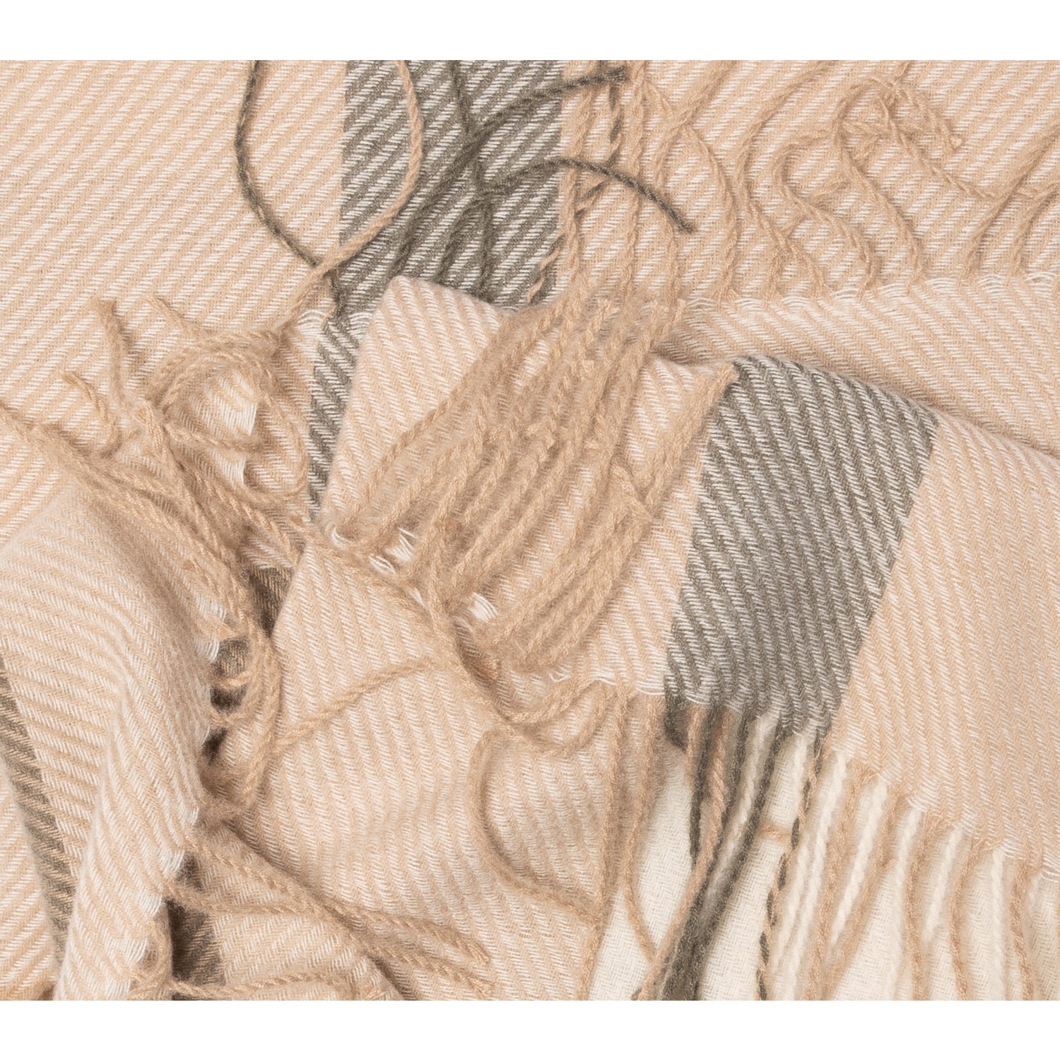 Echarpe beige à motif rayures