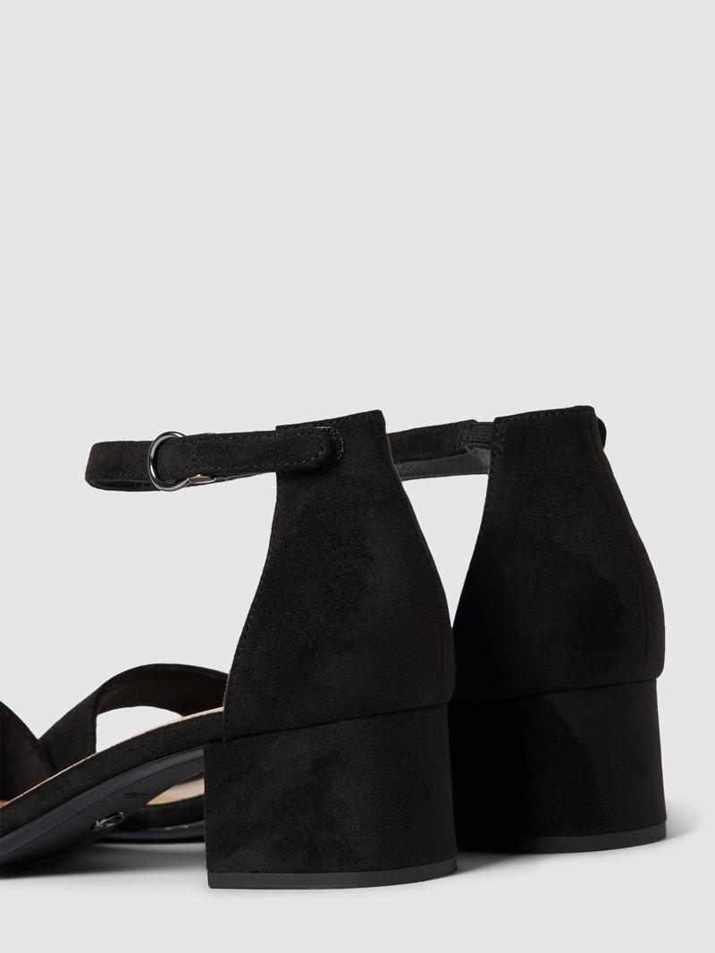 Sandalette in Wildleder-Optik in schwarz