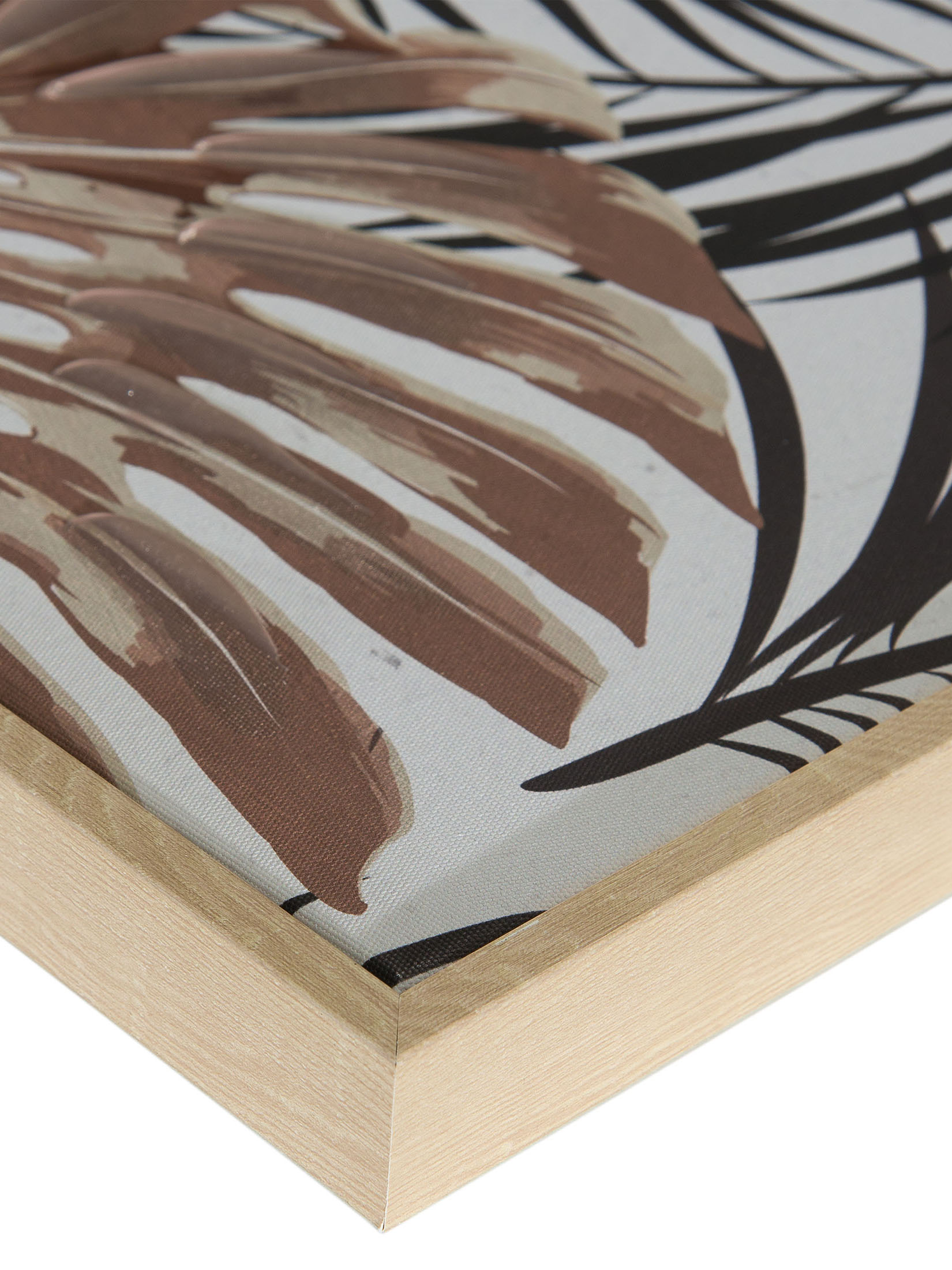 Jungle Leaves Leinwand-Druck-handbemalt, Multicolor