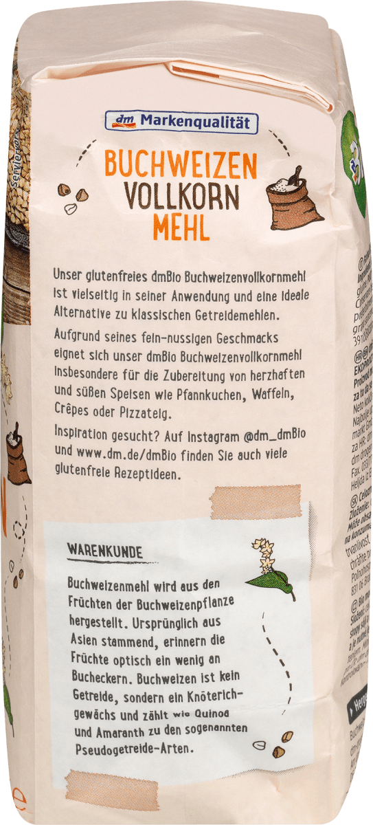 Buchweizenmehl Vollkorn, glutenfrei, 500 g