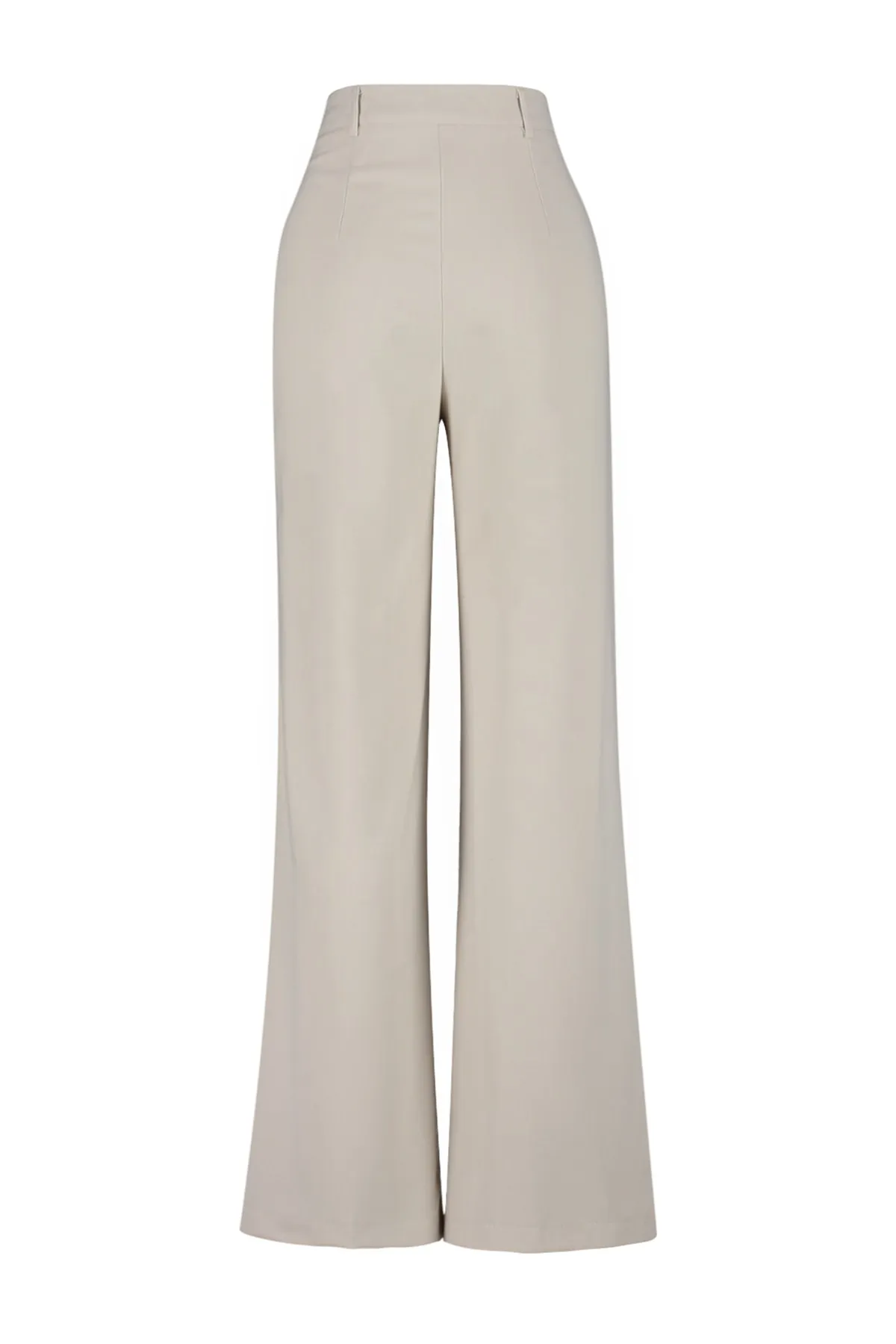 Trendyol Collection  Beige gewebte Hose mit weitem Bein und hoher Taille TWOSS23PL00314