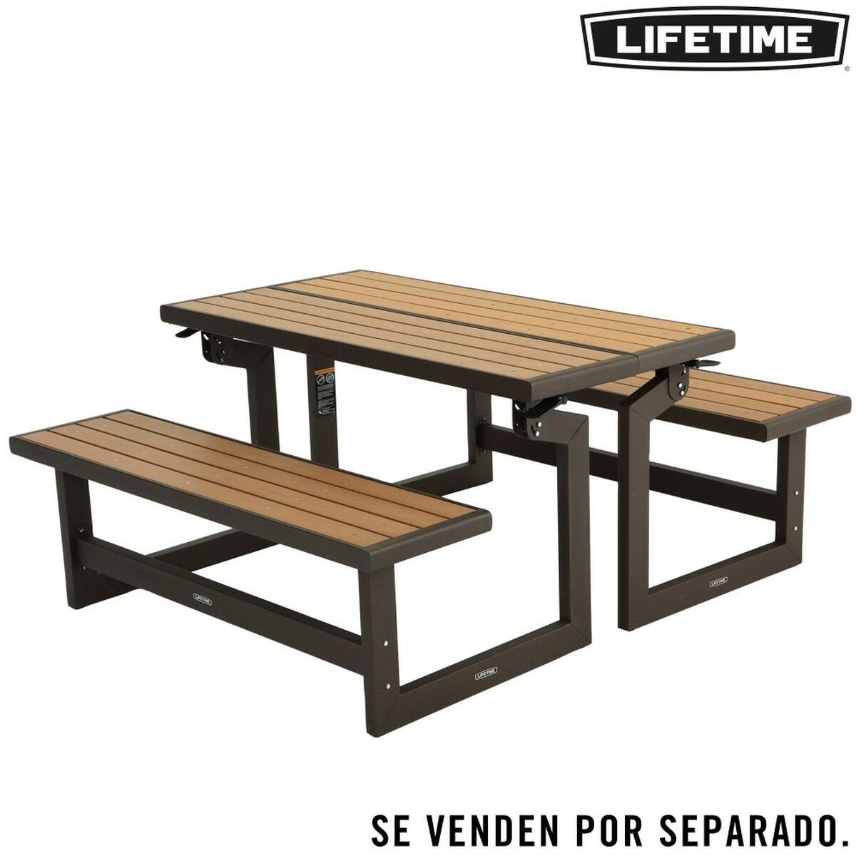 Lifetime Gartenbank Bank mit Rückenlehne Lifetime Tisch Braun Convertible