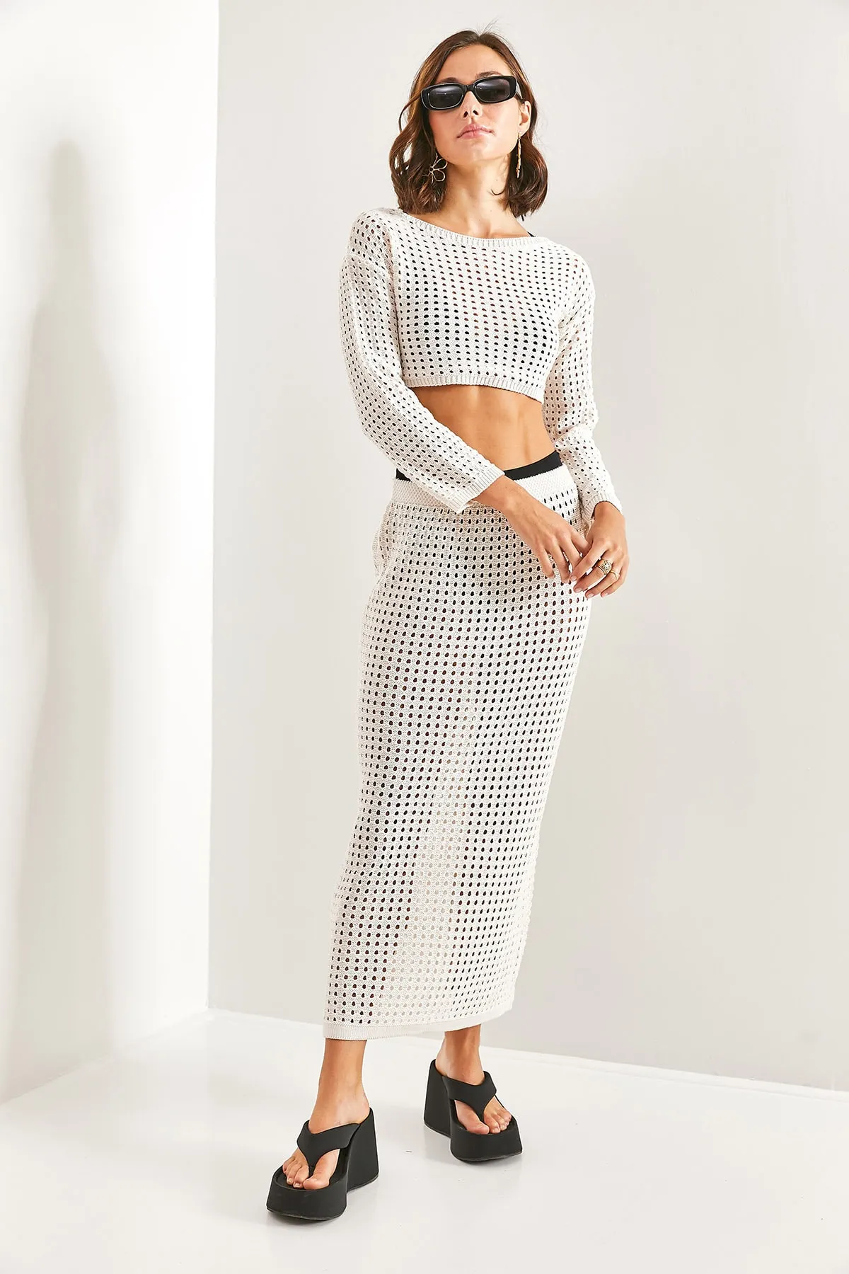 Bianco Lucci  Gemustertes Unter- und Oberteil-Set für Damen
