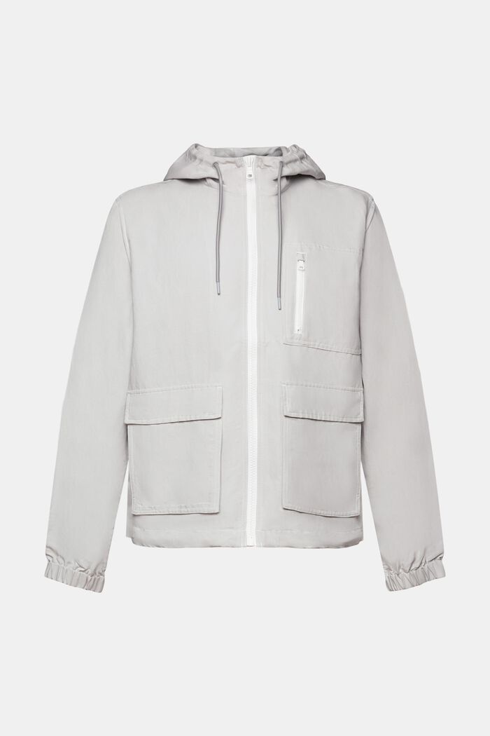 Übergangsjacke mit Kapuze, Leinenmix