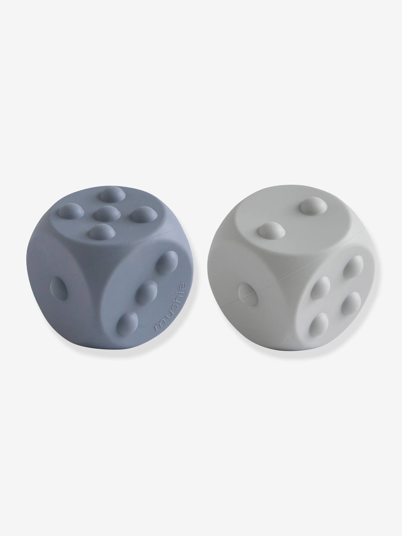 2 dés en silicone MUSHIE bleu