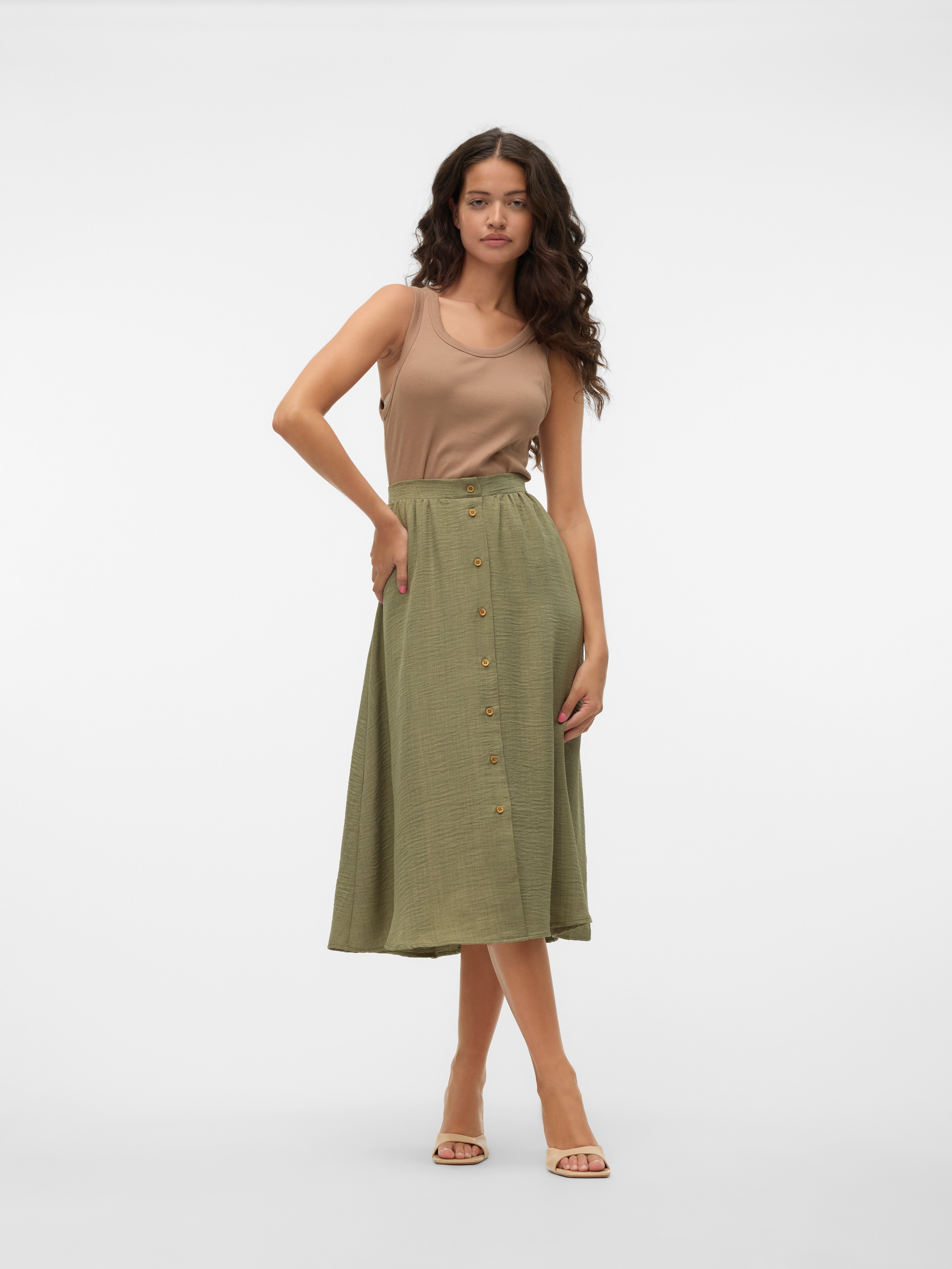 VMMELANEY Hohe Taille Langer Rock