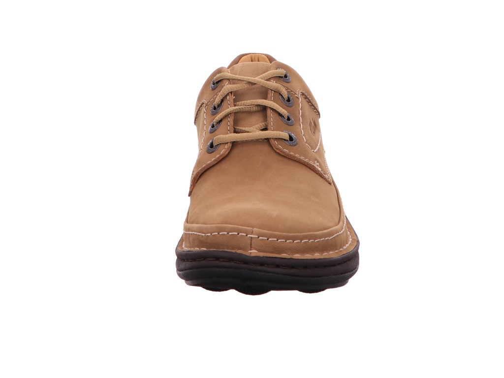 CLARKS Freizeit Schnürer beige Nature Three,Sand Nubuck