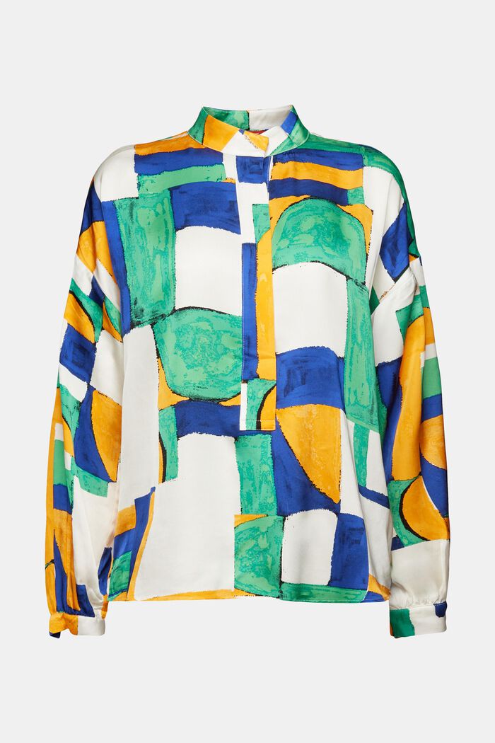 Satinbluse mit geometrischem Print