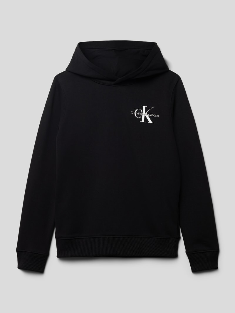 Hoodie mit Label-Print in black