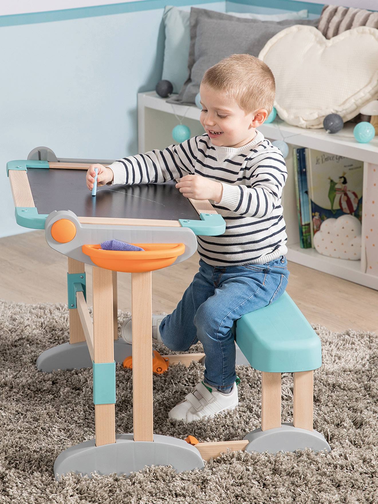 Smoby Kinder 2-in-1 Schulbank & Maltafel Modulo Space SMOBY - blau