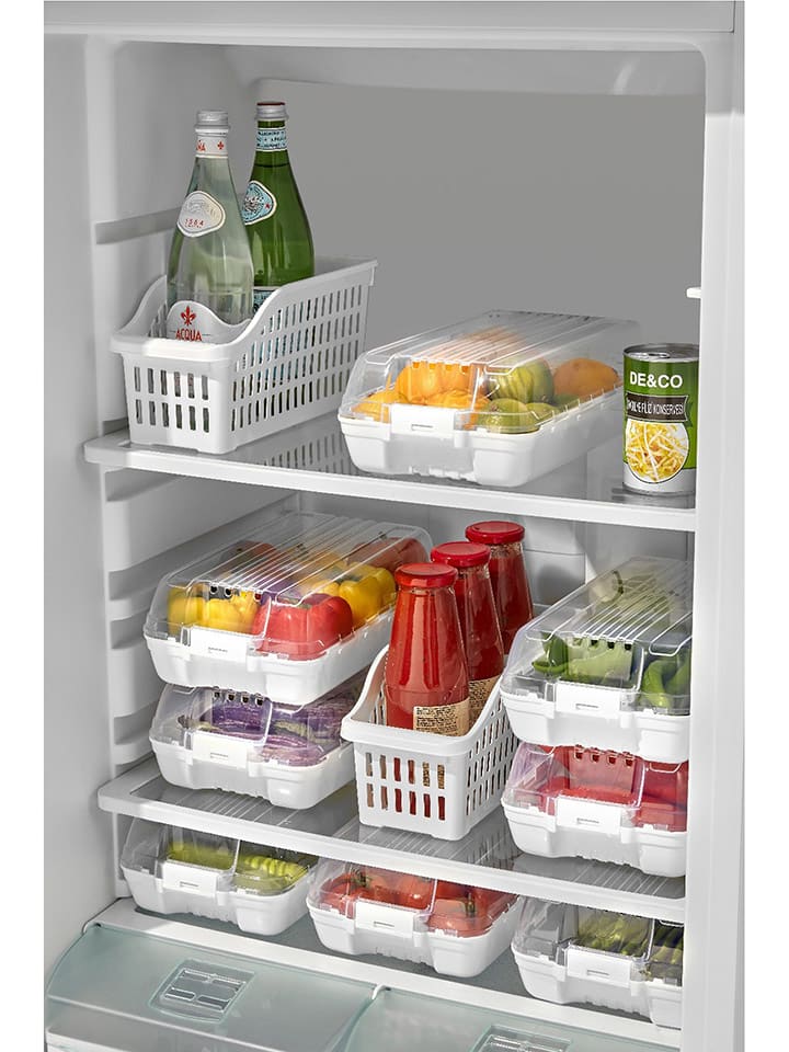Violeta Home 4er-Set: Kühlschrank-Organizer in Weiß - (B)12 x (H)19 x (T)32 cm günstig kaufen onesize