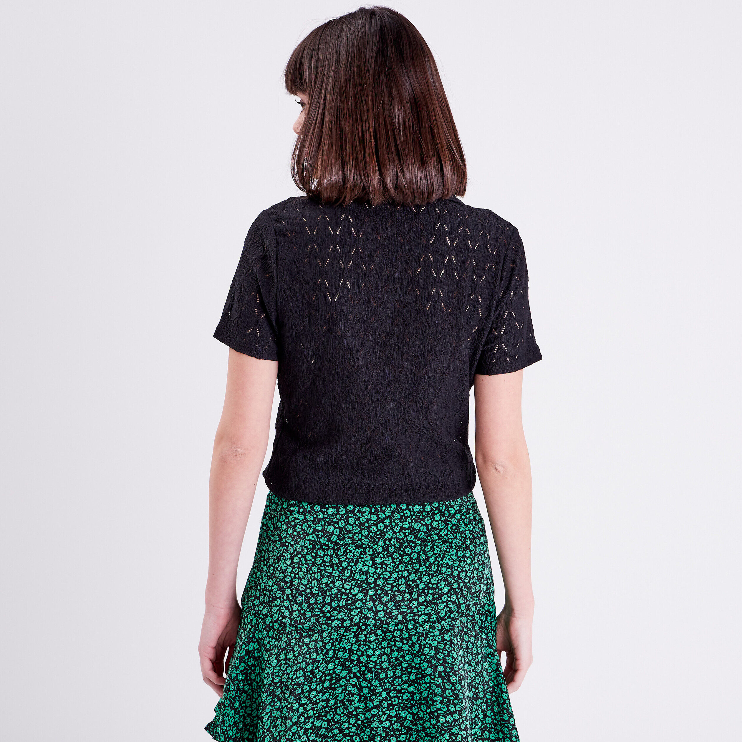 Polo manches courtes noir femme | Cache Cache