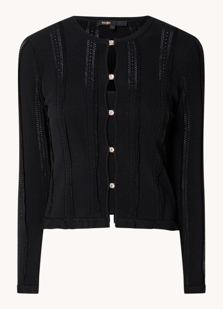 Maje Fine-knit top with openwork design