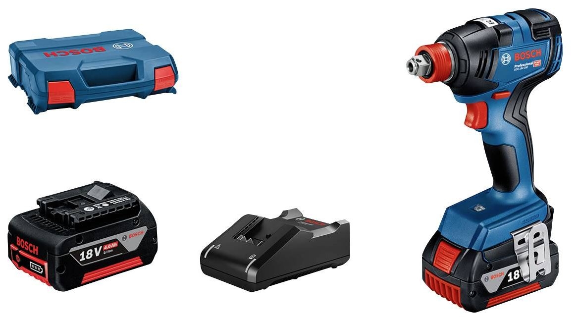 Bosch Blue 06019J2206 Akumulátorový rázový utahovák GDX 18V-200 18V 4,0Ah Li-Ion v pouzdře L