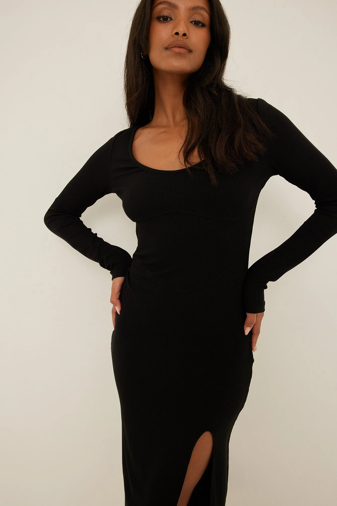 Midikleid mit Korsett-Detail
