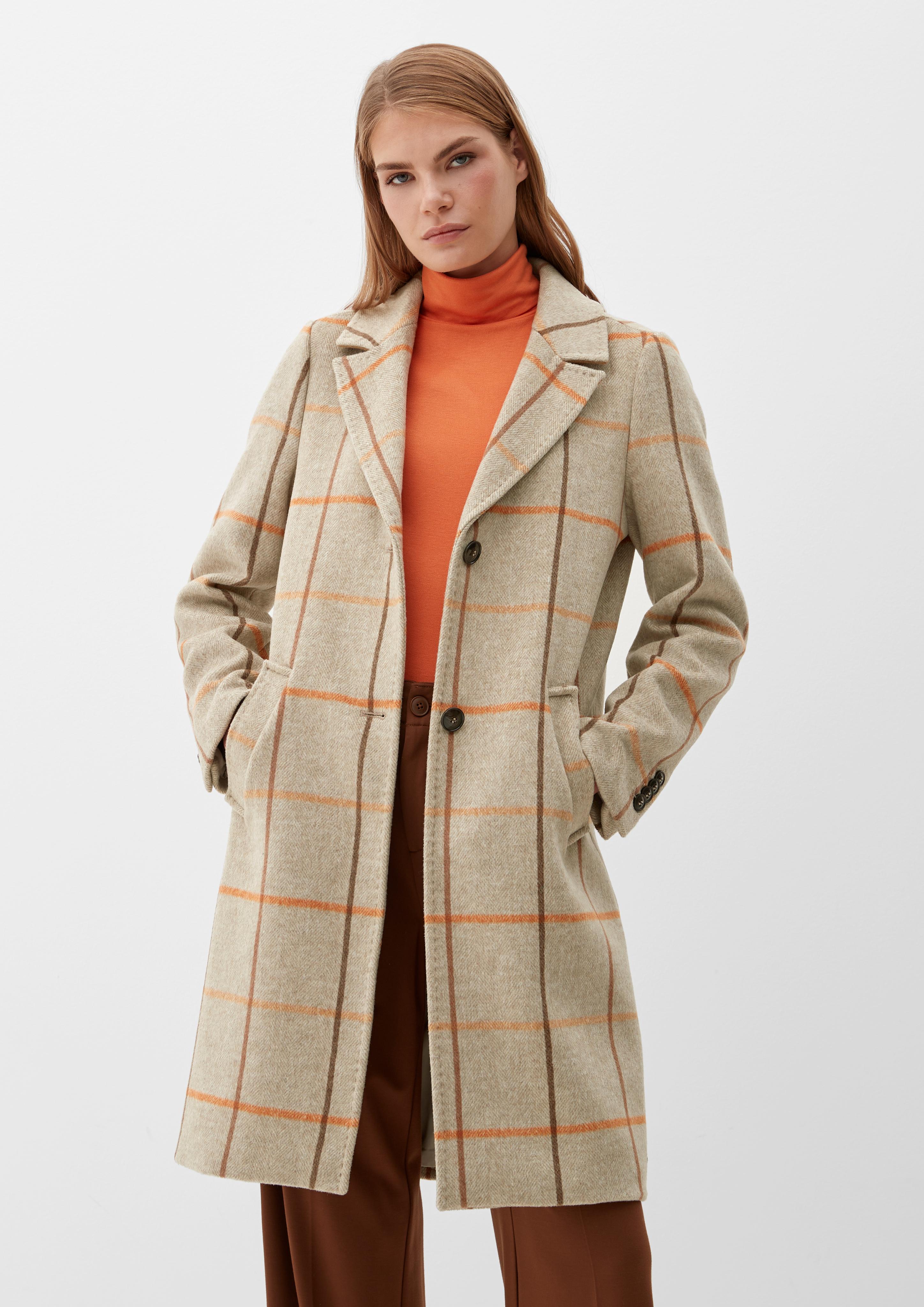 Karierter Wollmix-Mantel  2117272-82N1