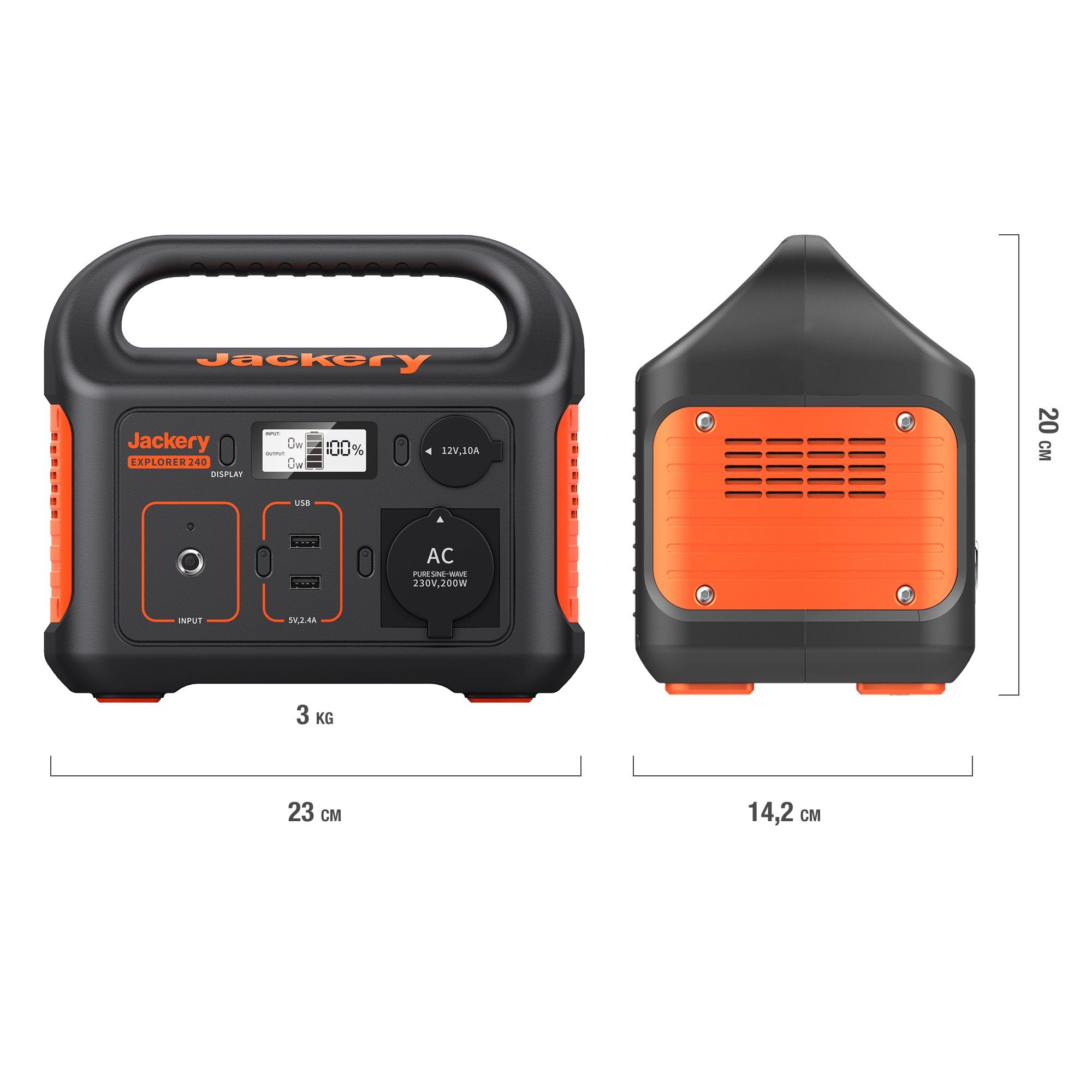 Jackery Stromgenerator Solargenerator 240 80W, 240Wh tragbare Powerstation mit 80W Solarpanel, 0,40 in kW, (2-tlg), tragbar für Camping Outdoor