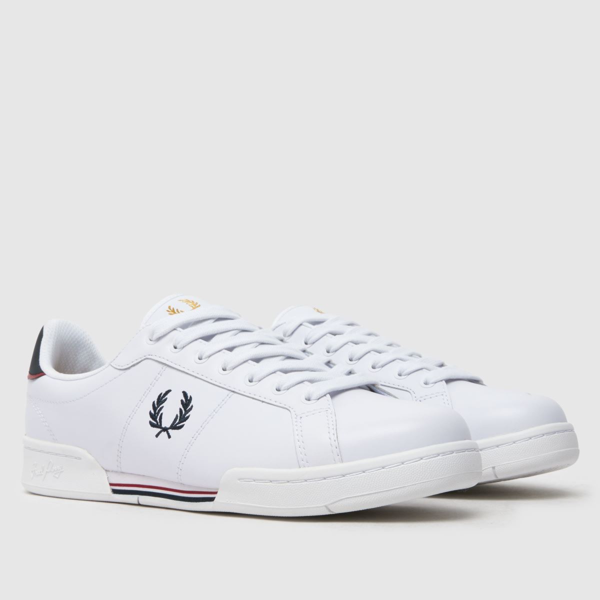 Fred Perry – B722 – Vita och marinblå sneakers