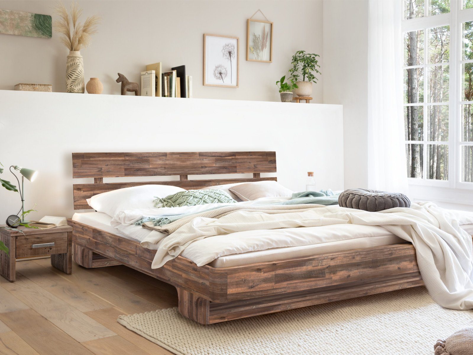massivum Massivholzbett Madras Akazie rustic