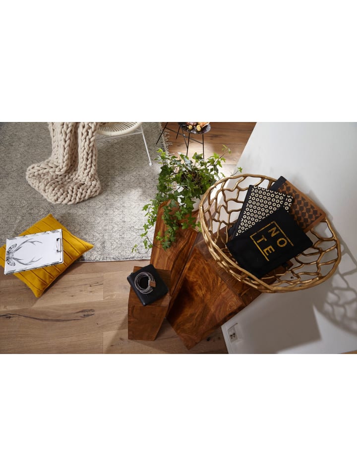 KADIMA DESIGN Beistelltisch 3er Set Massivholz Satztisch Quadratisch in Massivholz günstig kaufen onesize