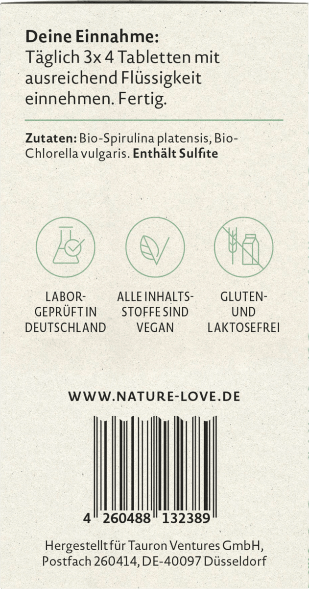 Bio Spirulina & Chlorella Tabletten 360 St, 180 g
