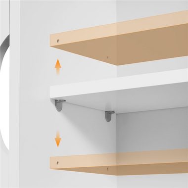 Yaheetech Badkommode, mit Schiebetüren Rollen, aus MDF-Holzplatten