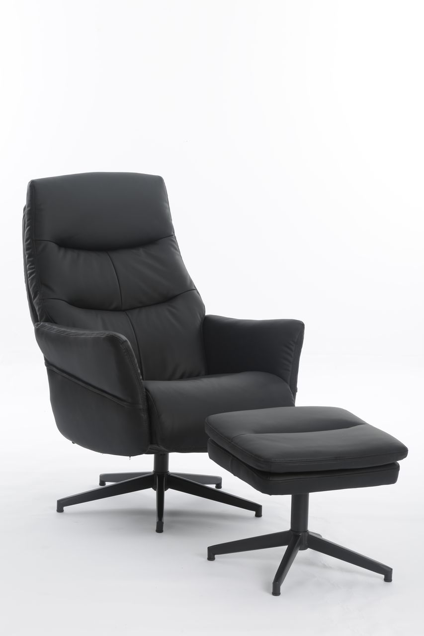 Happy Home Happy Home gepolsteter Relaxsessel mit Hocker HWP62-DGR dunkelgrau