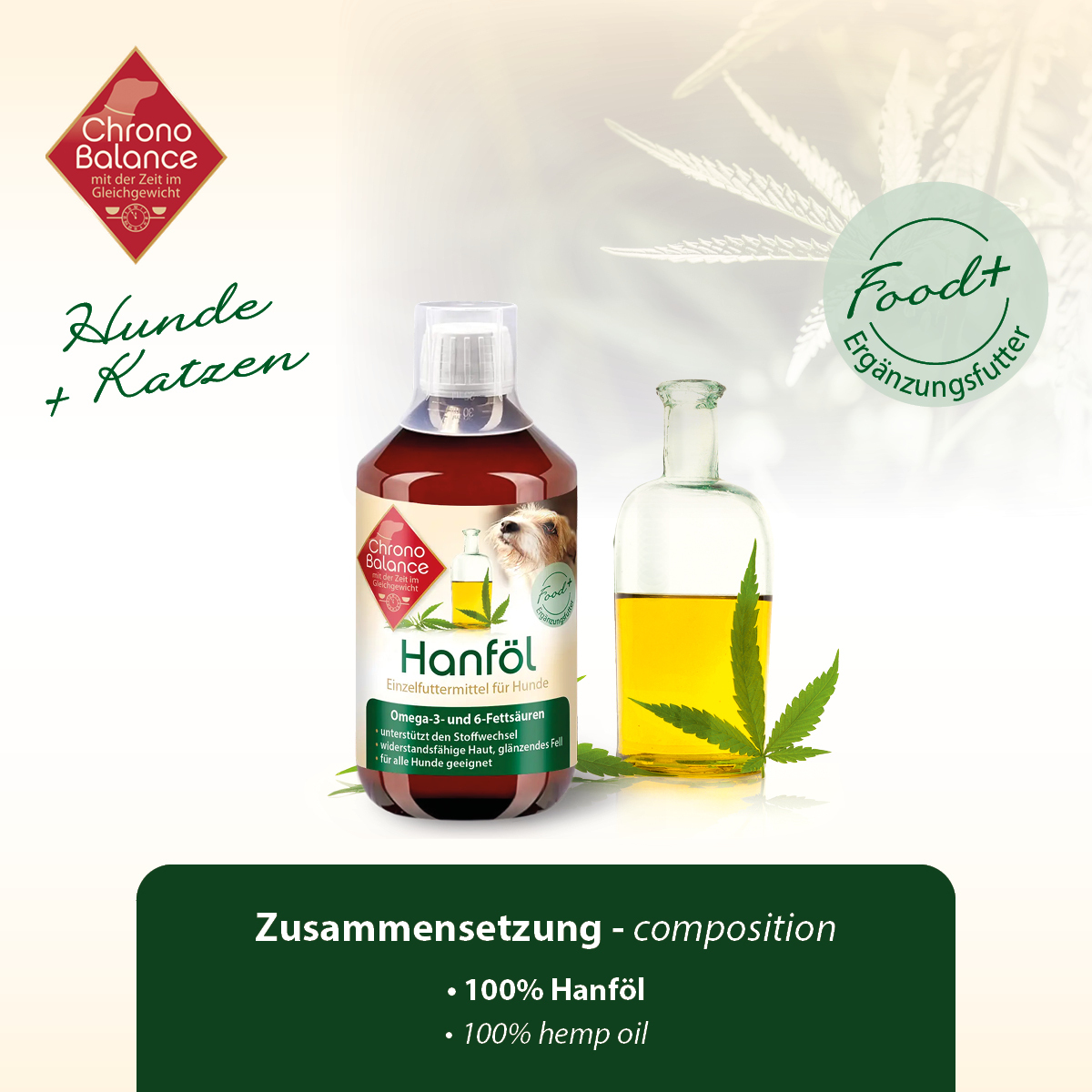 ChronoBalance Ergänzungsfutter & Aufzucht ChronoBalance Hanföl 500 ml