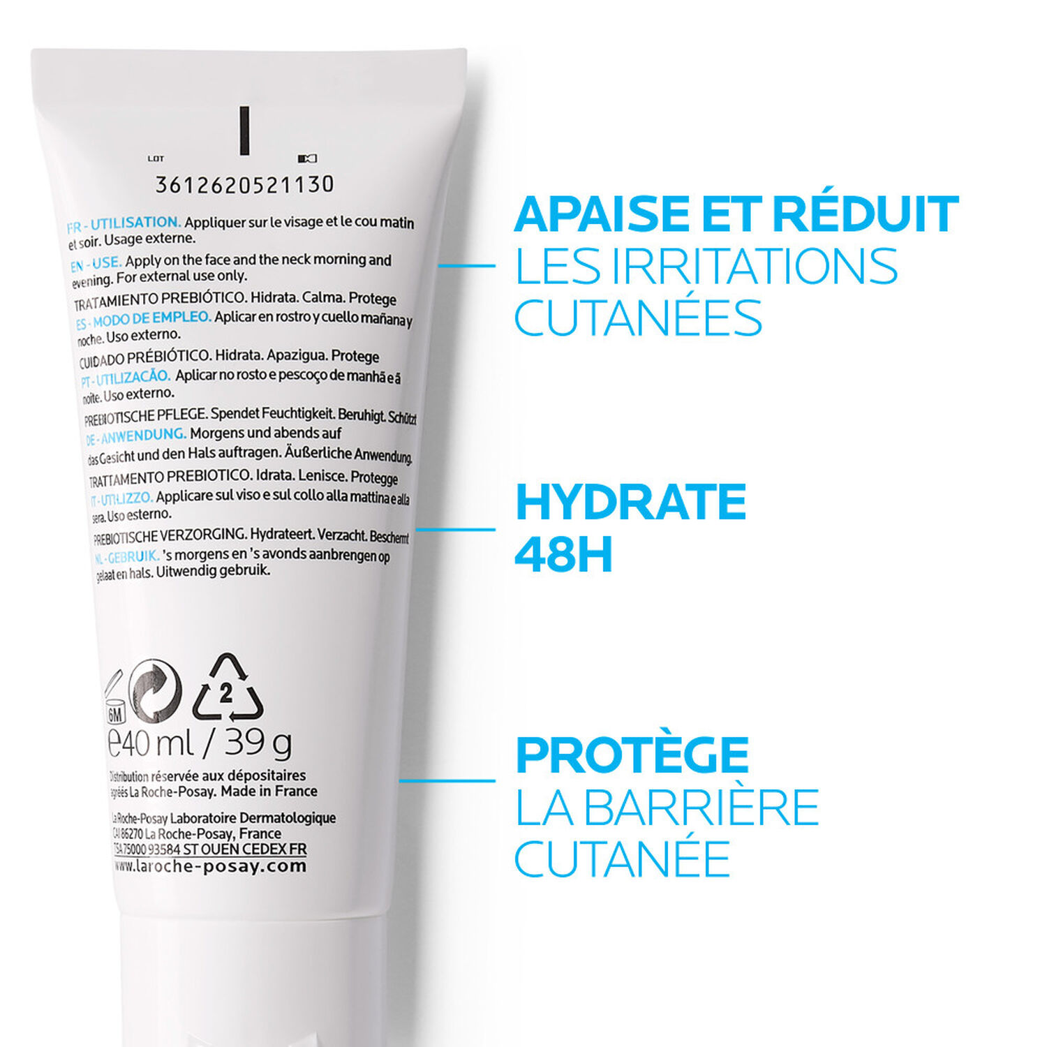 la roche-posay Toleriane Sensitive Riche Soin Hydratant Apaisant Protecteur 40 ml