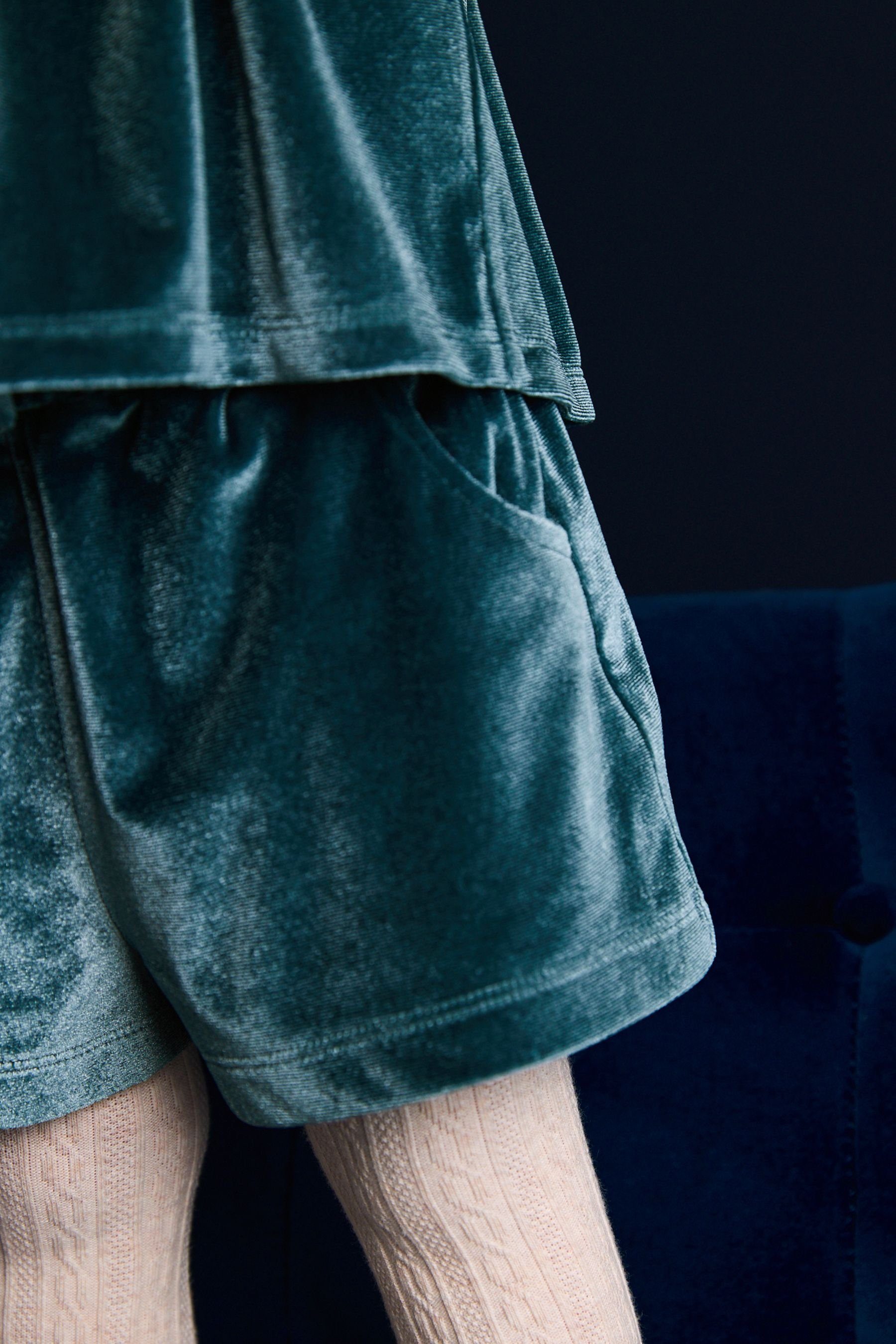 Next Langarmbluse Shorts und Bluse aus Samt (2-tlg)
