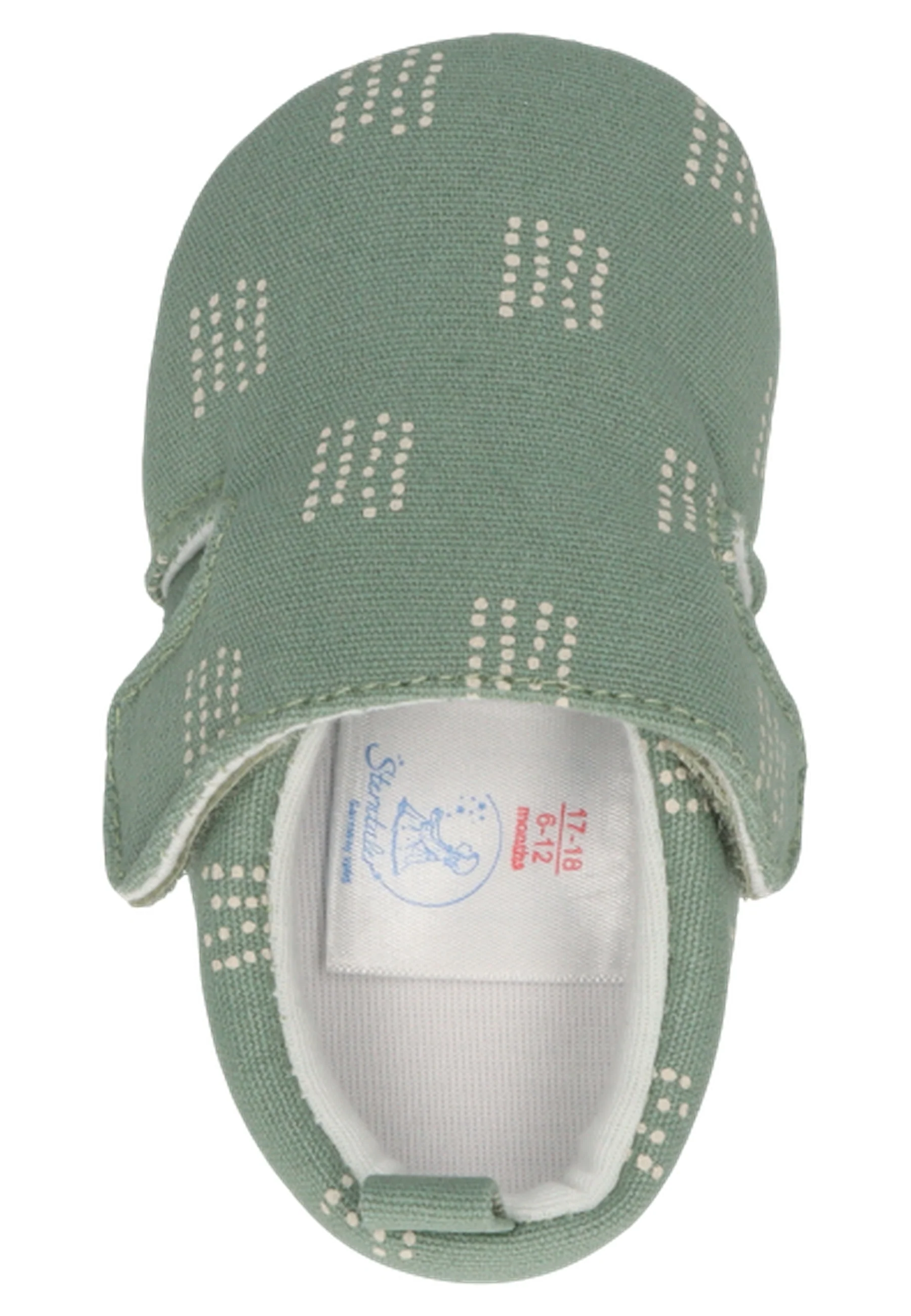 Krabbelschuh bedruckt mit grafischem Punktemuster