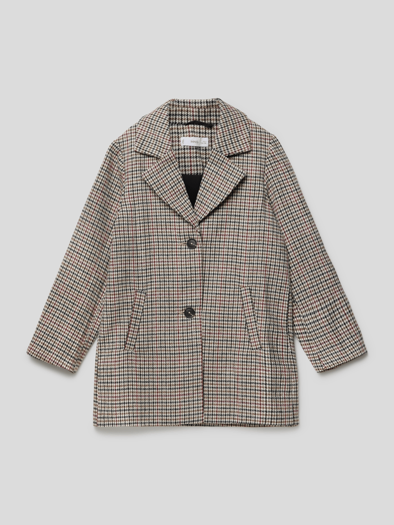 Jacke mit Hahnentrittmuster in sand