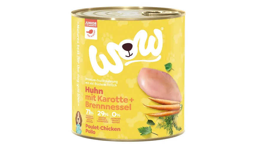 WOW Hundenassfutter Junior Huhn 800 g