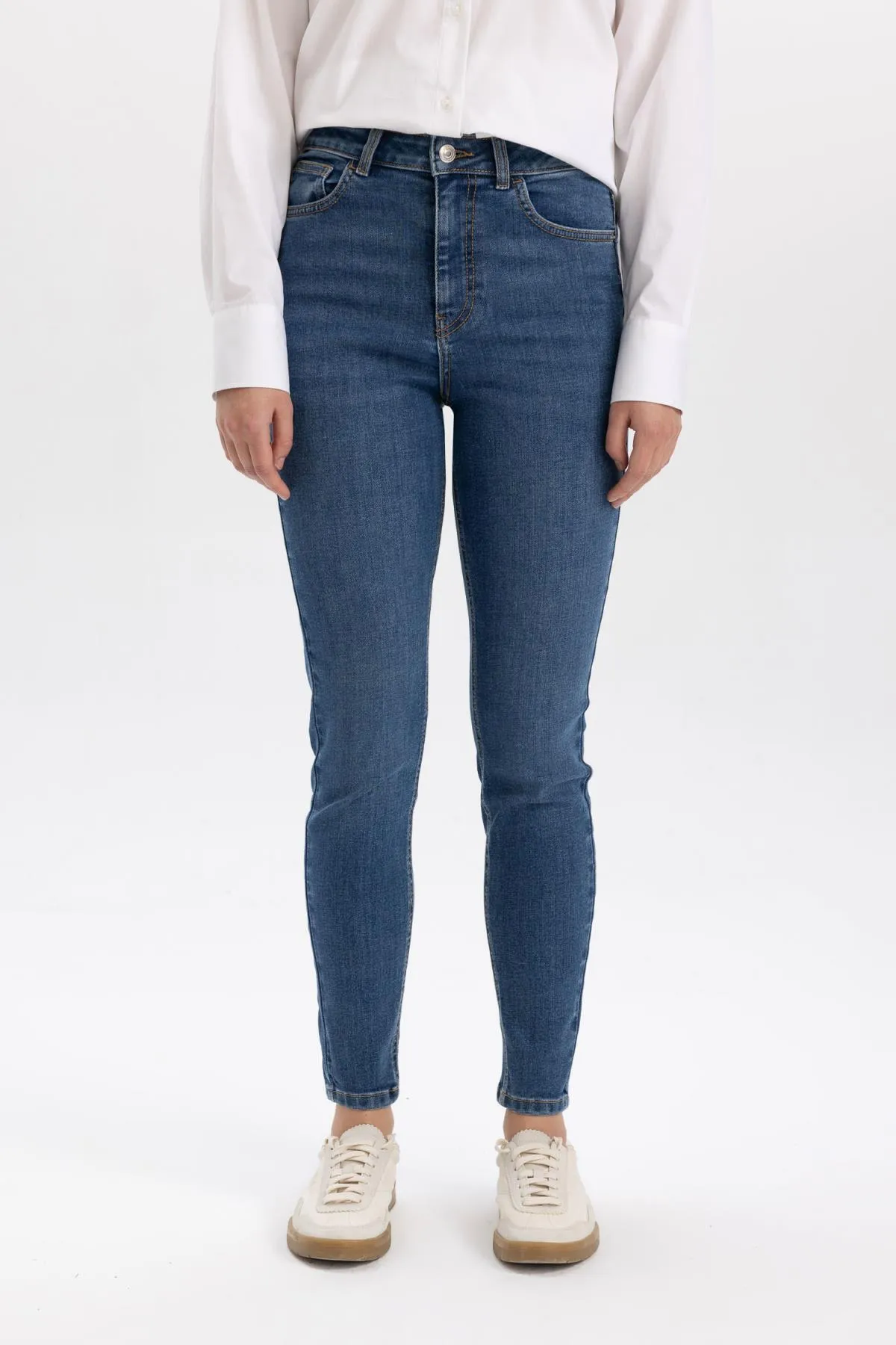 DeFacto  Skinny Fit, hohe Taille, schmales Bein, knöchellange Jeanshose