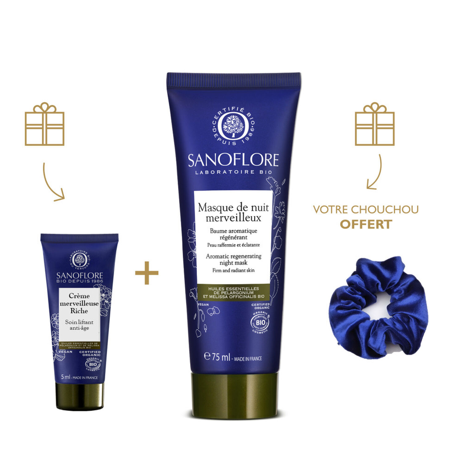 Sanoflore Merveilleuse Coffret Masque Anti-Rides 75 ml + 2 Produits