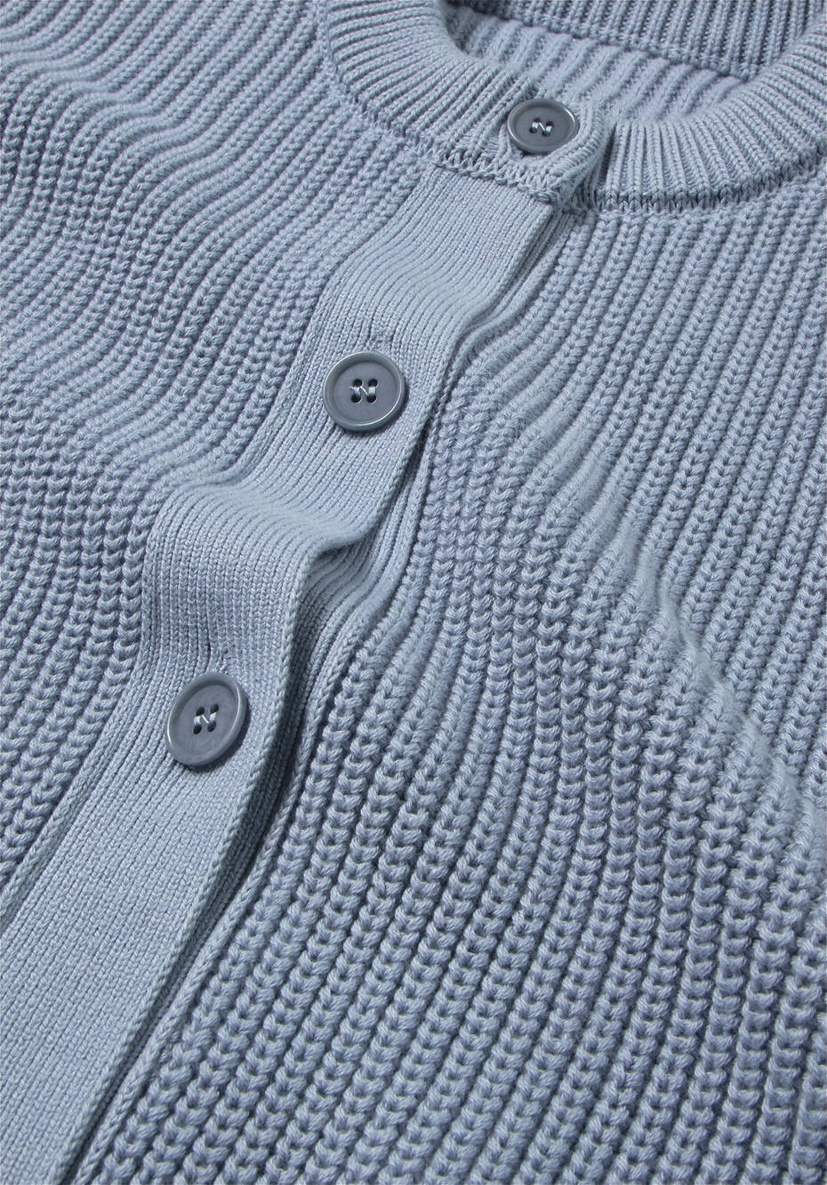 Rundhals-Cardigan aus reiner Bio-Baumwolle