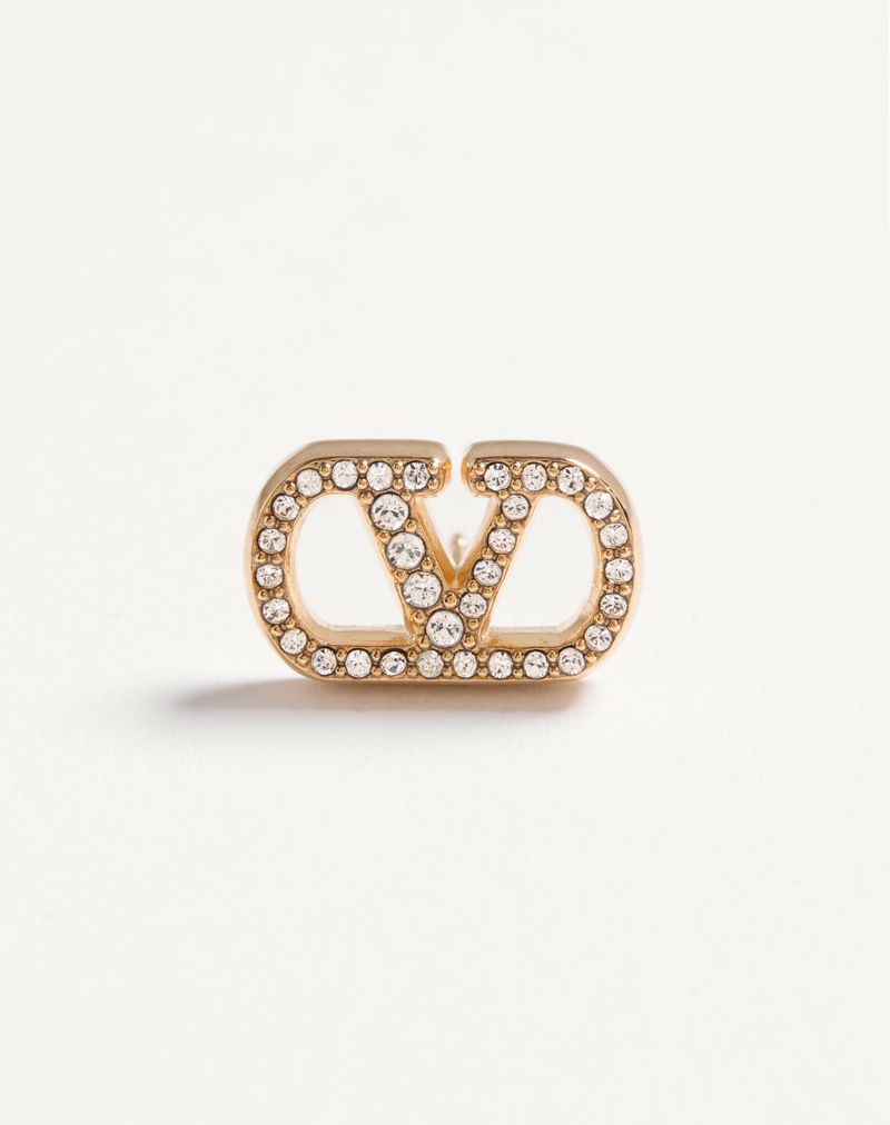 Brincos com a assinatura VLogo em metal e cristais Swarovski®