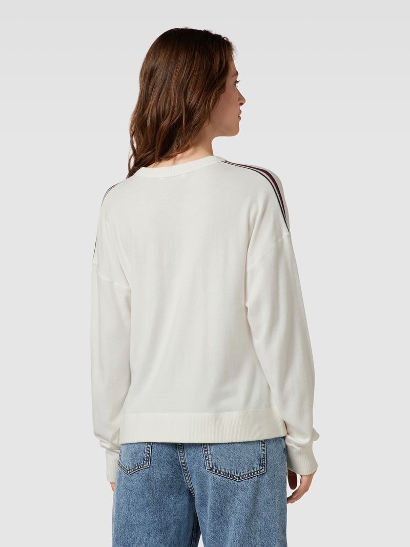 Sweatshirt aus Viskose-Mix mit Kontraststreifen in ecru