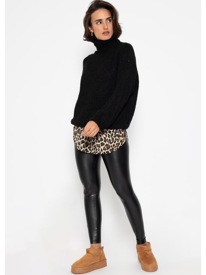 SASSYCLASSY Blusenrock in Hellbeige, Schwarz günstig kaufen