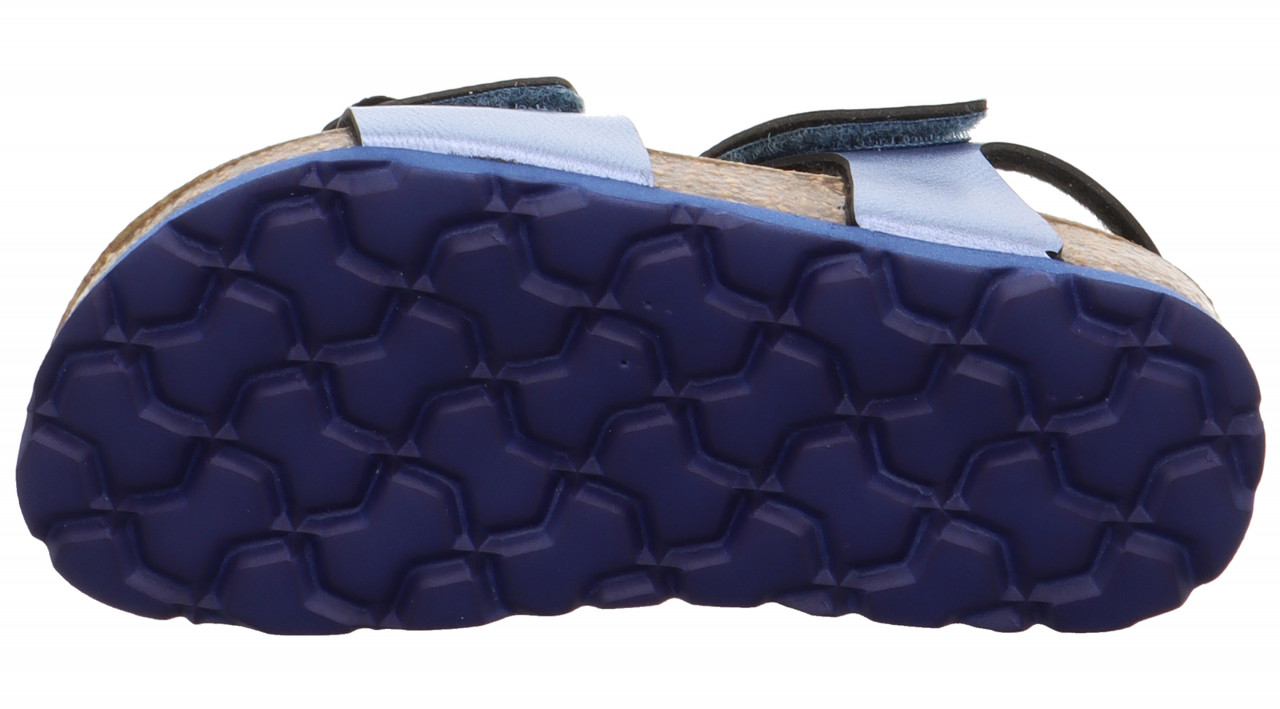 FUSSBETTPANTOFFEL - Blau Sandale mit Klettverschluss