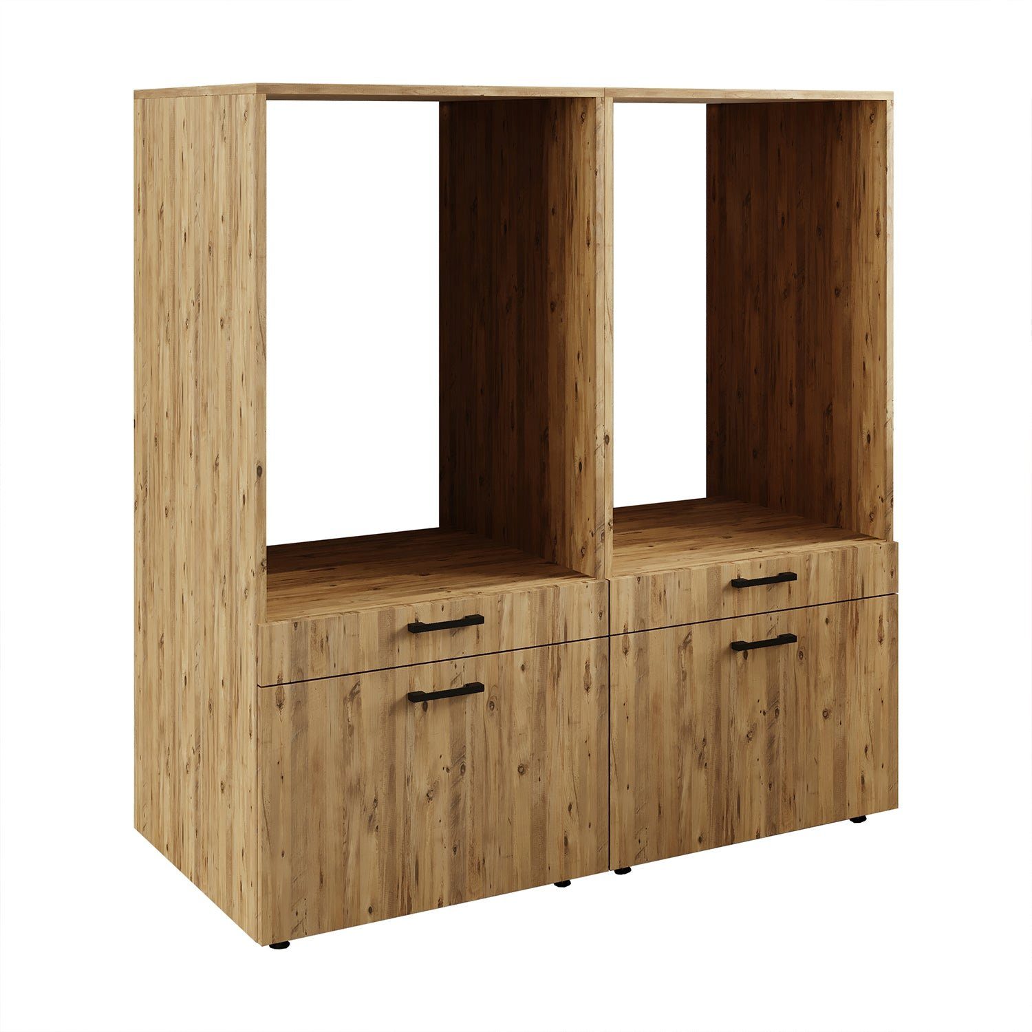 Roomart Waschmaschinenumbauschrank (Waschmaschinenschrank mit Schublade Überbauschrank Doppelschrank)