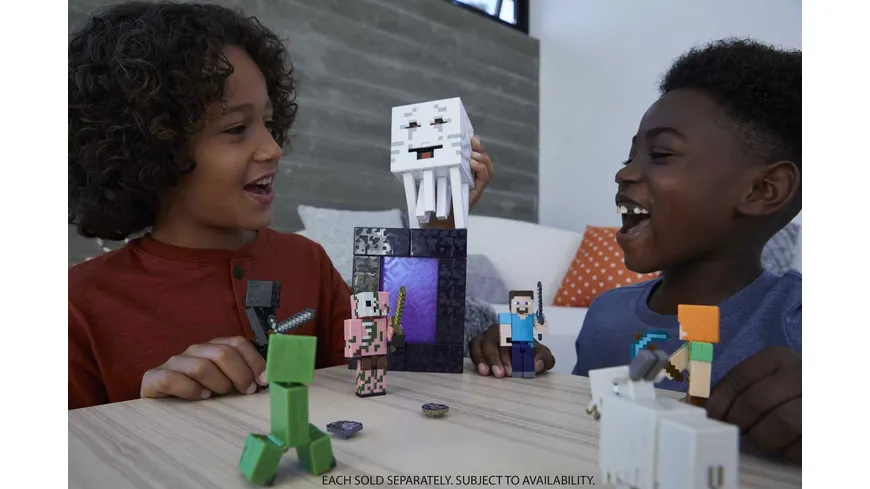 Minecraft Craft-A-Block Figuren aus dem Sortiment, authentischer Charakter aus dem Videospiel, 1 Stück, sortiert
