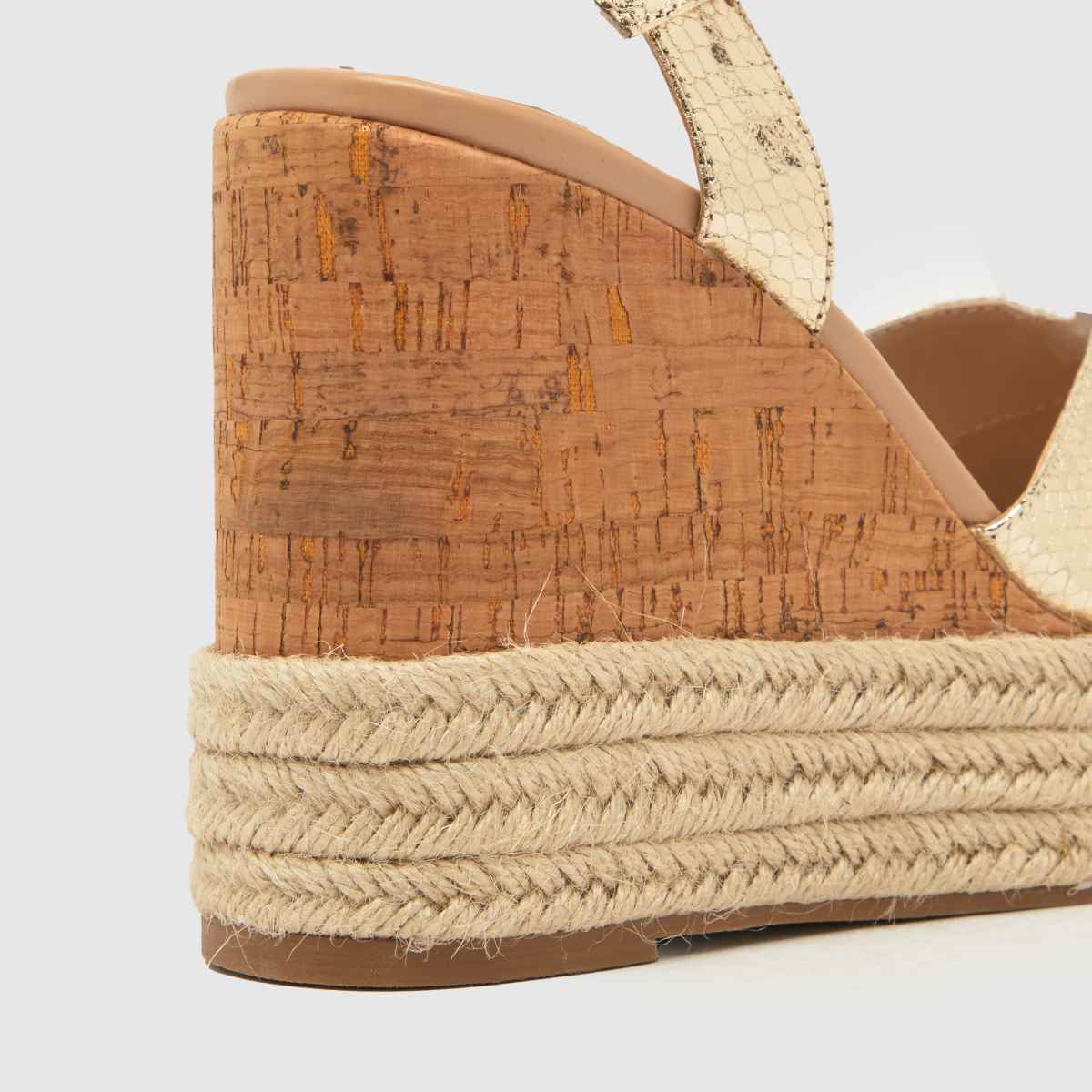 Schuh Valley parafa espadrille ékszandál arany színben