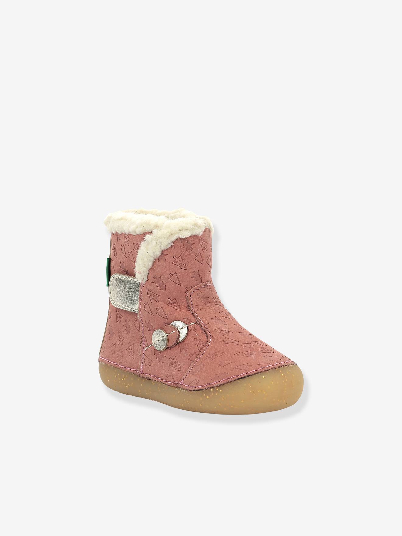 Bottillons fourrés bébé fille So Windy KICKERS® 1ers pas beige